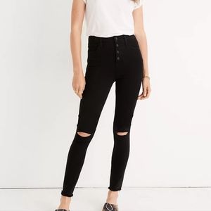 10" High-Rise Roadtripper Jeggings: Button-Front Edition 28 Petite